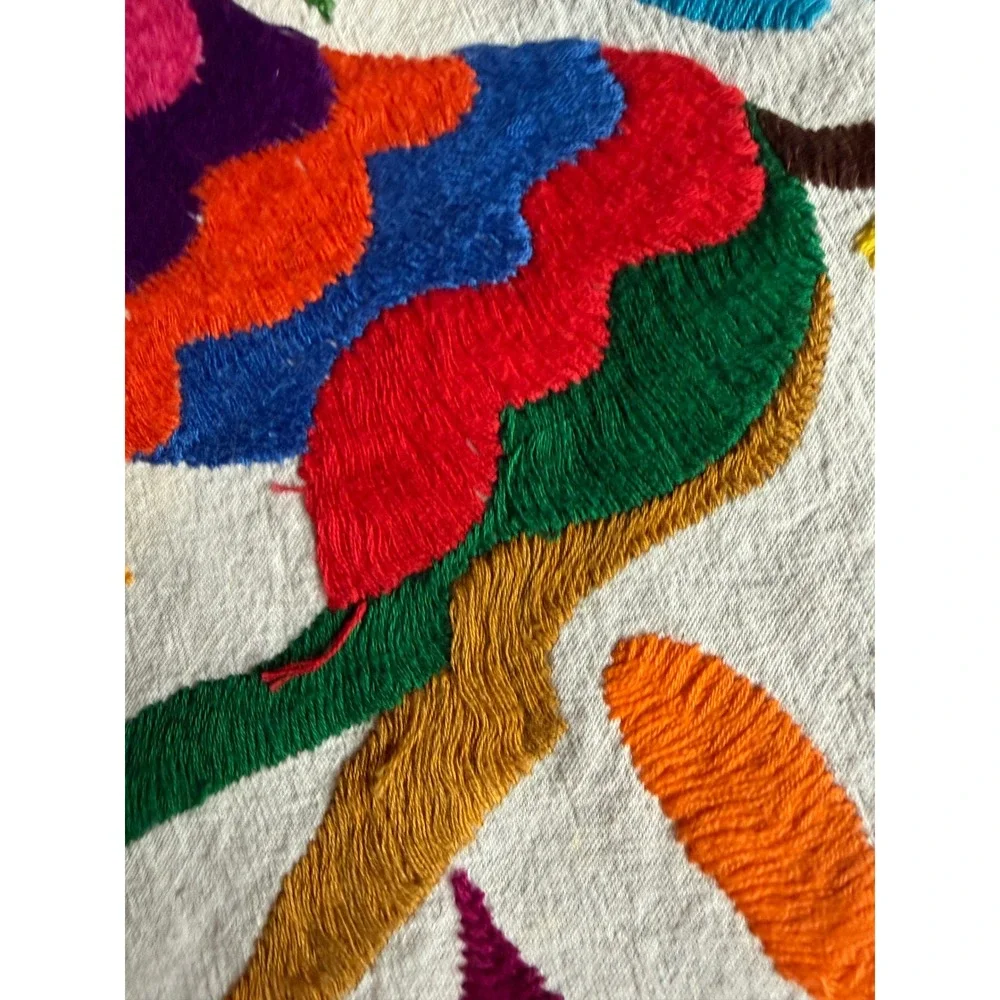 Vintage Otomi Tenango Hand Embroidered Textile Mexican‎ Folk Art 35